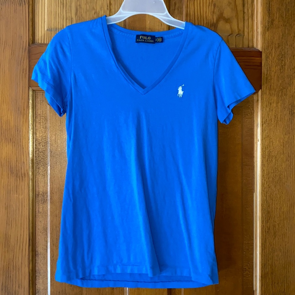Blue Ralph Lauren polo v neck tee
